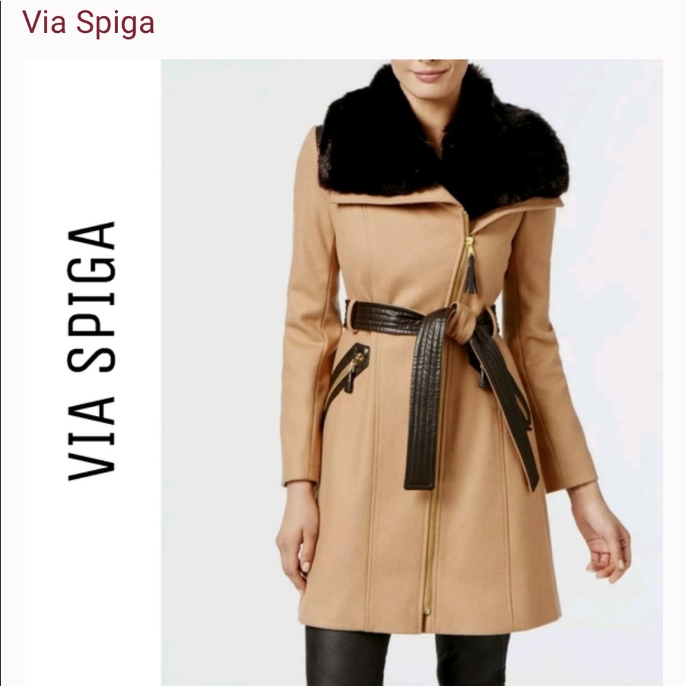 VIA SPIGA COAT - Camel/Tan - NWOT